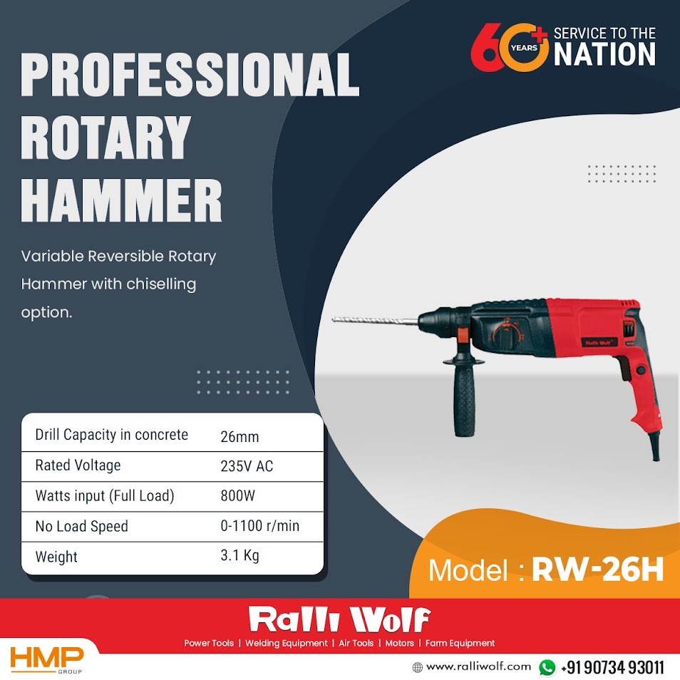 Ralli Wolf RW-26H Professional Rotary Hammer